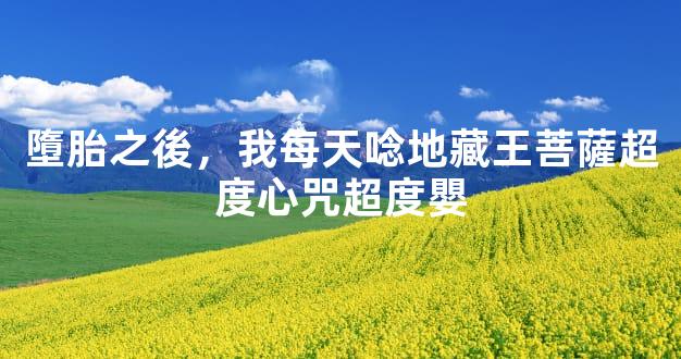 墮胎之後，我每天唸地藏王菩薩超度心咒超度嬰