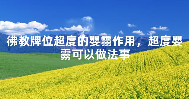 彿教牌位超度的嬰霛作用，超度嬰霛可以做法事