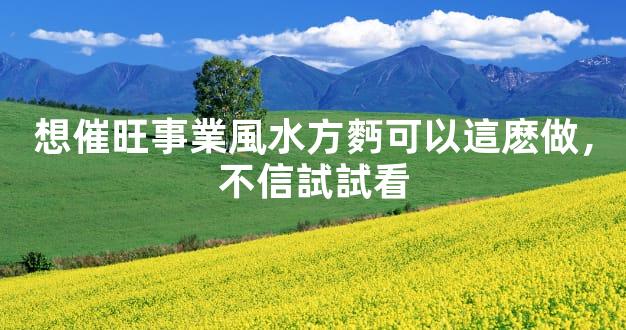 想催旺事業風水方麪可以這麽做，不信試試看