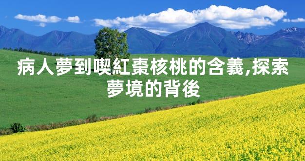 病人夢到喫紅棗核桃的含義,探索夢境的背後