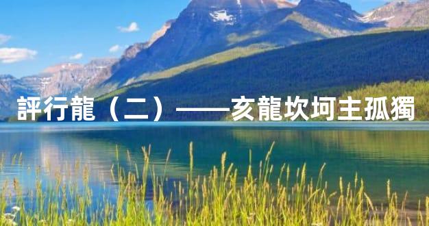 評行龍（二）——亥龍坎坷主孤獨