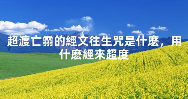 超渡亡霛的經文往生咒是什麽，用什麽經來超度